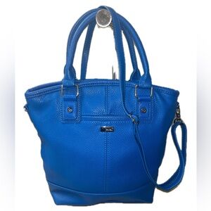 Jewell Thirty One Pebble Blue Cobalt Crossbody Large Tote with Strap